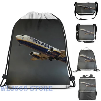 

Funny graphic print shoulder Bags women Ryanair Boeing 737-8AS Single shoulder backpack travel for men Gym Bag