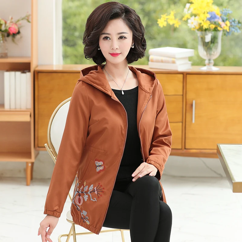 Осенняя куртка для женщин среднего возраста, весенне-осенние Топы с ...