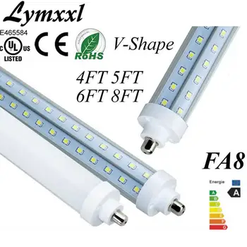 

UL Approve T8 FA8 Led Tube Lights 4ft 5ft 6ft 8ft Cooler Door Led Tubes Single Pin V-Shaped 270 Angle Led Light Tube AC 85-265V