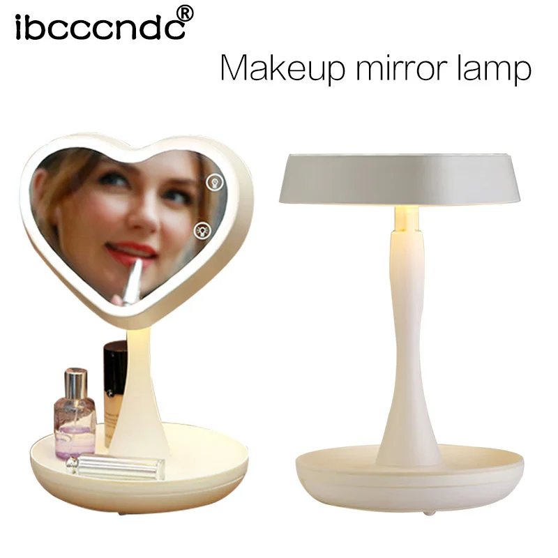 

New Adjustable USB LED Lighted Makeup Mirror Touch Screen Portable Magnifying Vanity Tabletop Lamp Cosmetic Mirror Make Up Tool