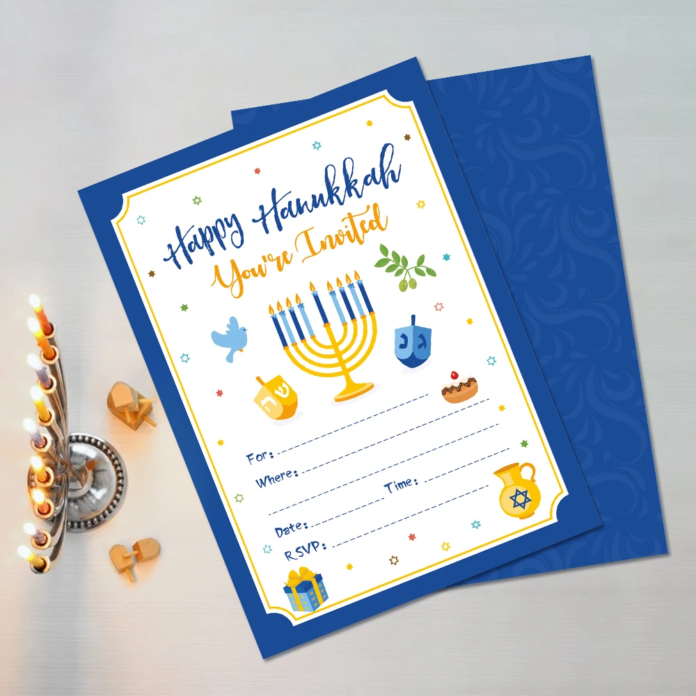 Hanukkah приглашения на праздник карты вы приглашены Chanukah девять ветвей вечеринка