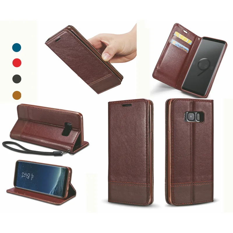 

Magnetic Flip Wallet Case For Samsung Galaxy S10e S10 Plus S8 S9 S7 Edge Note 10 Pro 9 8 A7 2018 Real Genuine Leather Cover Case