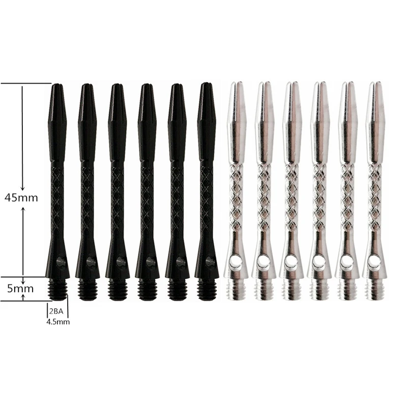 Dart Shaft and Flight 6Pcs/Lot Darts Shaft Aluminium Alloy Material 45mm Shafts Silvery White and Black Two Colour