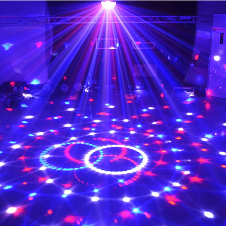 disco ball 9 colors 27W christmas laser projector wedding sound activated crystal ball party laser lights (3)