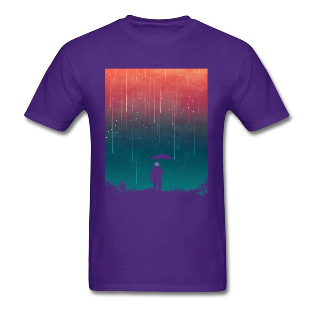 Cosmic downpour Round Neck Tshirts Labor Day Tops & Tees Short Sleeve Fashion Pure Cotton Casual Tee Shirt Design Man Cosmic downpour purple
