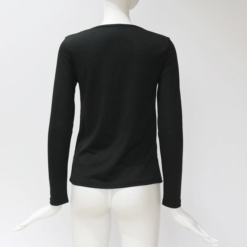 Женская футболка, Новое поступление, повседневные топы с длинным рукавом на молнии, имитация двух частей, футболка, модная Женская туника, топы размера плюс 5XL