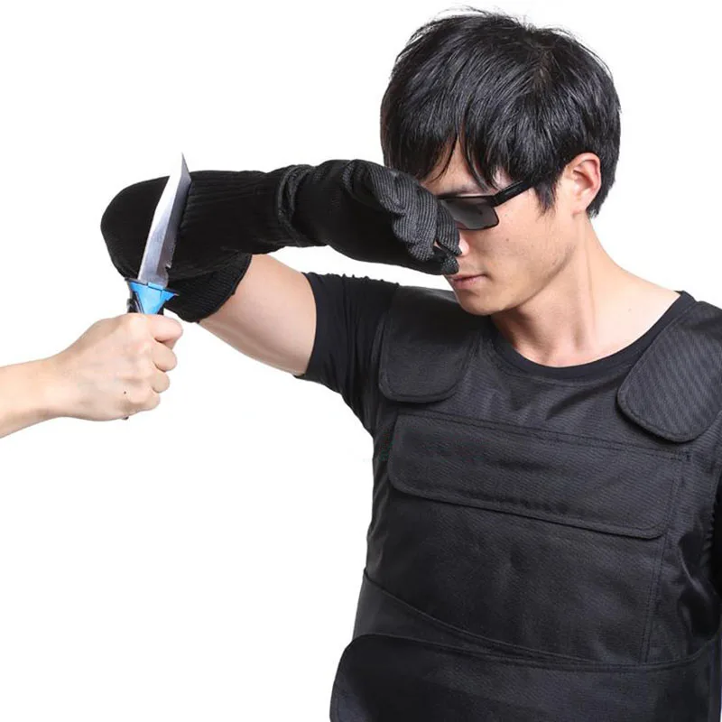 1 Pair Safety Sleeve Arm Protection Wrist Sleeve Armband Anti Abrasion Anti-Cutting Work Labor Protection Tool Black