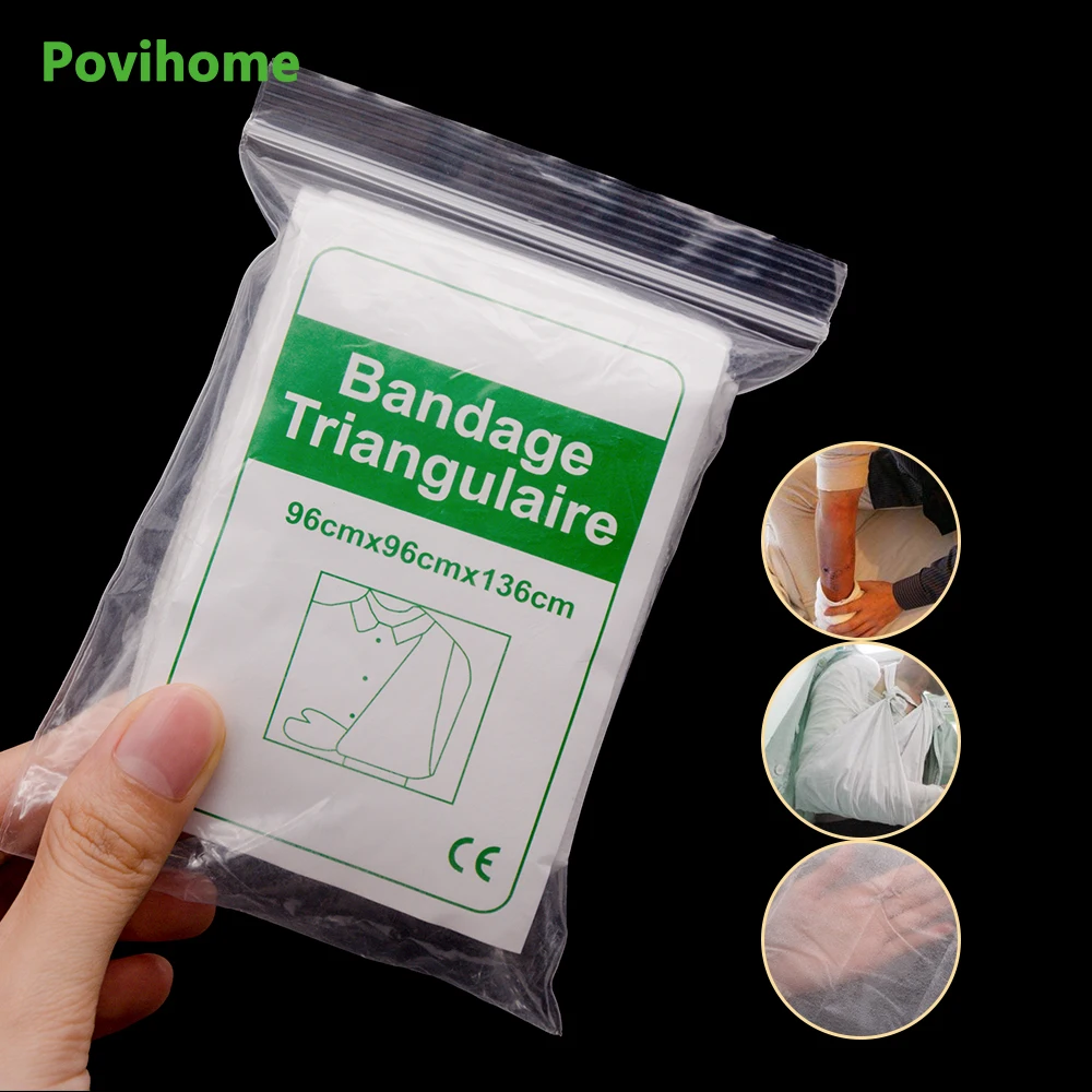 

6Packs Non-woven Triangular Plaster Bandage Medical Supply Wound Dressing Fracture Fixation Bandage Wound Care D1900