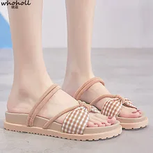 WHOHOLL Women Flat Sandals Femme Platform Gladiator Sandals Summer Beach Shoes Open Toe Fashion Bow Roman Sandals Ladies Shoes fashion casual gladiator summer women sandals shoes comfortable open toes white heels bohemia platform ladies beach shoes hbt706