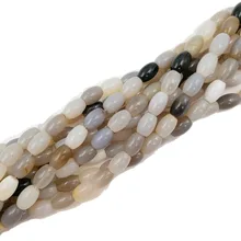 LII Ji натуральный многоцветный Серый агат овальные бусины 10x14 шарики для DIY ювелирных изделий 38 см