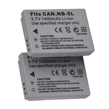 2×3.7 V 1100 mAh Substituição Bateria Nb-5l para Canon Powershot S100, S110, SX230 HS, SX210 IS