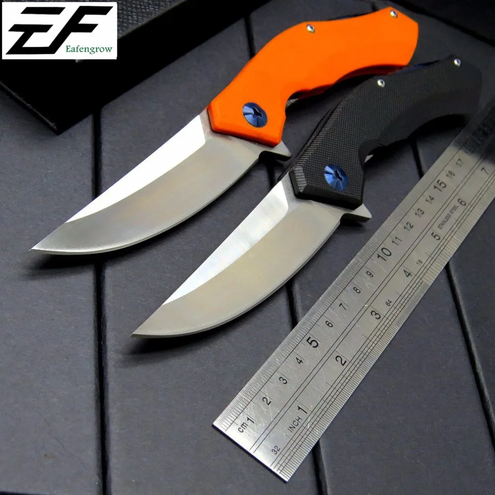 Eafengrow Blue Moon knife Tactical Folding Knife D2 Blade G10 Handle