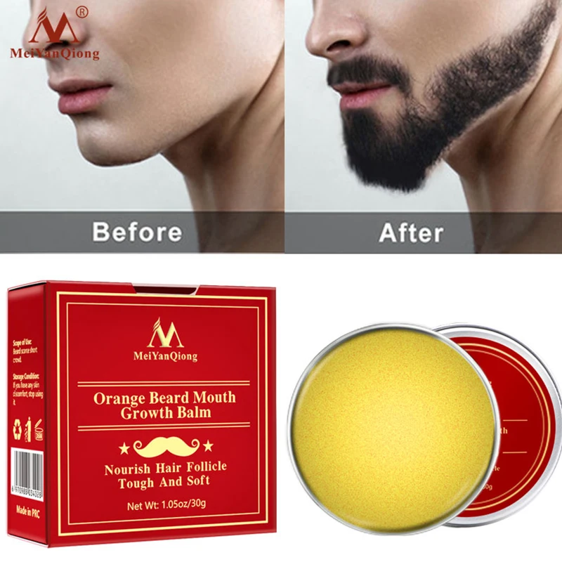 

Natural Orange Organic Beard Oil Beard Wax balm Hair Loss Products Leave-In Conditioner for Groomed Beard Growth Health Care