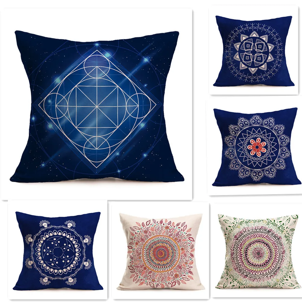 

Star sky geometry petal geometry pattern flax home pillow pillowcase decorative pillows