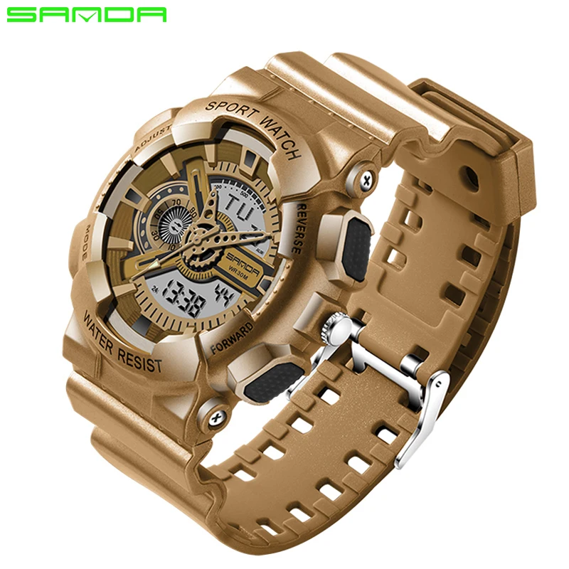 SANDA Luxury Brand Shock Mens Analog Quartz Digital Watch Men G Style Fashion Sport Military Watche