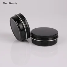 2 шт 60 г алюминиевые круглые баночки для сливок черного цвета, comestic контейнеры с резьбой, алюминиевые помады
