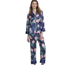 Сексуальное Новое поступление, комплект из 2 предметов, женская пижама, Летний Шелковый Пижамный костюм, женская повседневная домашняя ночная рубашка, M, L, XL, D124-012