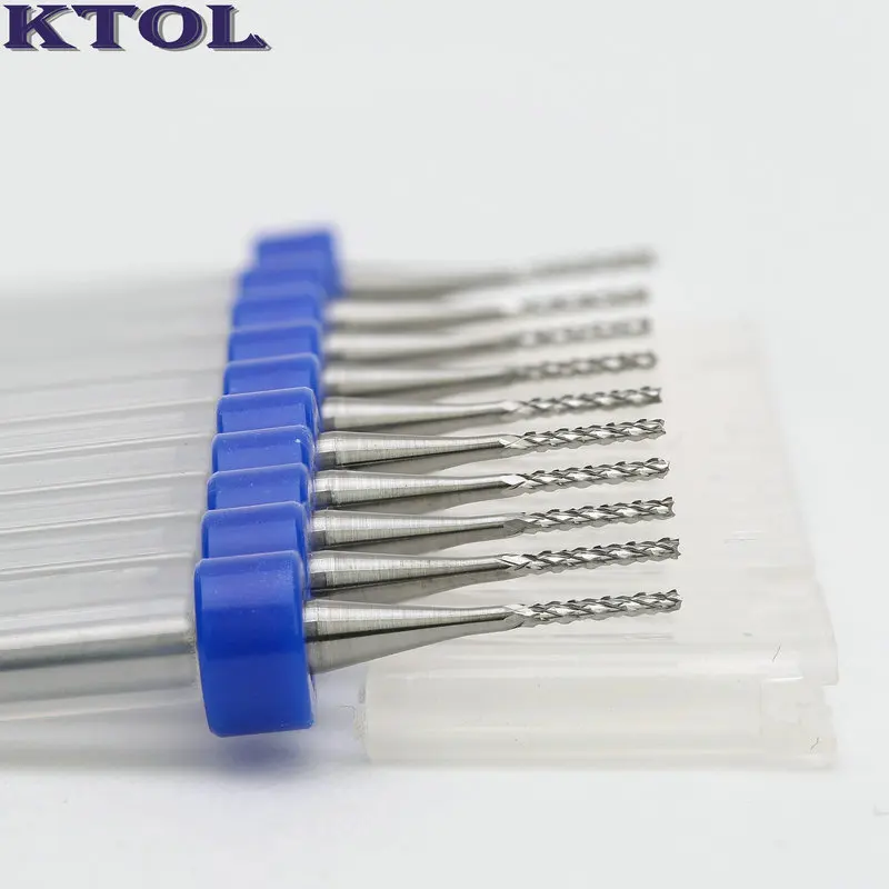 Downcut Bit CNC PCB Cutters Solid Carbide End Mill Drill Dremel Micro CNC Router Cutting Tools PCB Milling Bit