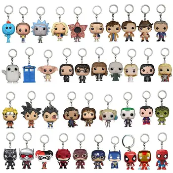 

Keychain With Original Box Rick Morty Stranger Things Marvel Doctor Who Harley Quinn Dragon Ball Super hero Action Figure