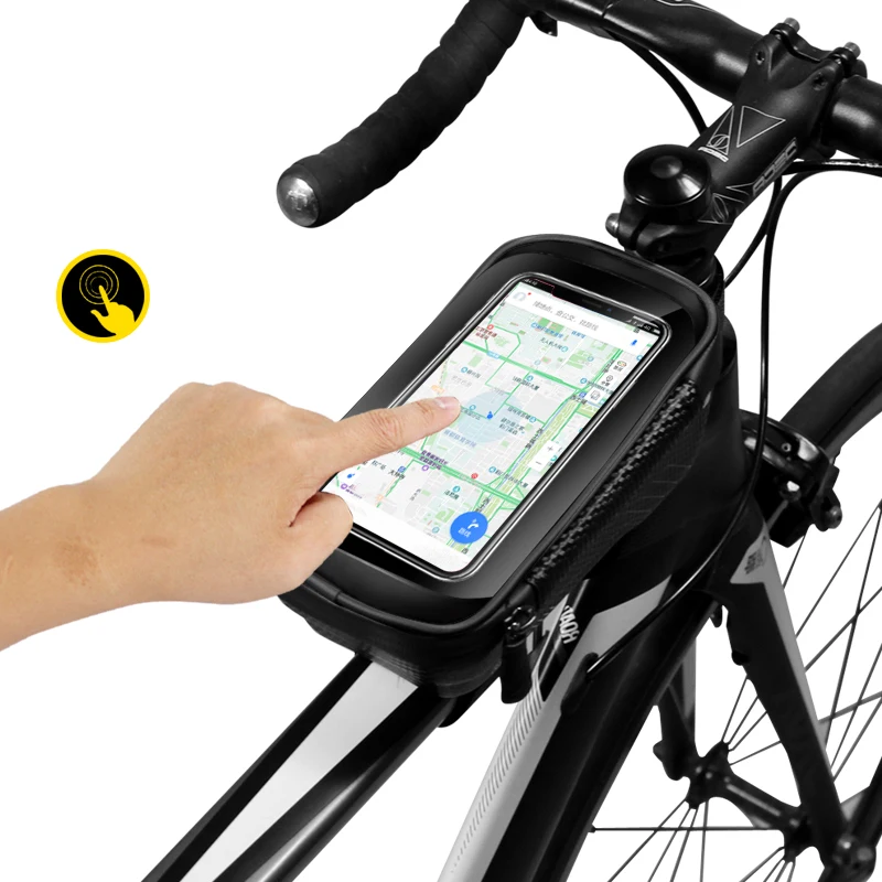 Sale WILDMAN MTB Bike Bag 6.2" Touchscreen Bicycle Front Frame Cellphone Bag Cycling Rainproof Top Tube Bag Anti Pressure Accessories 1