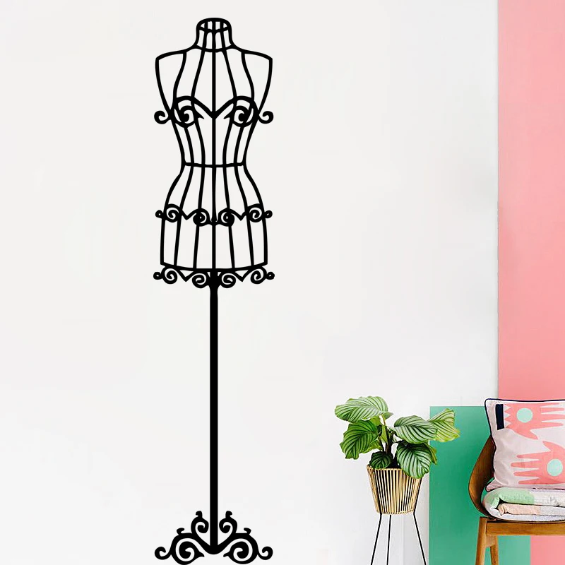 D276 Shabby Chic Mannequin Wall Sticker Vintage Art Decal Vinyl