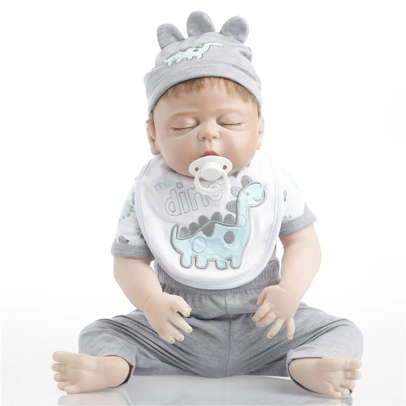 

SanyDoll 22 inch 55 cm Silicone reborn dolls, lifelike doll reborn Lovely suit sleeping doll Festival gift