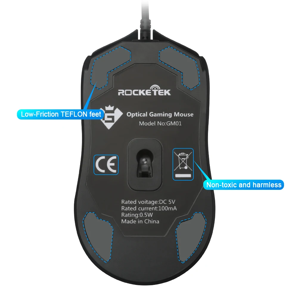 Rocketek USB мышь компьютерная 6 кнопок 2400 DPI|Мыши| |