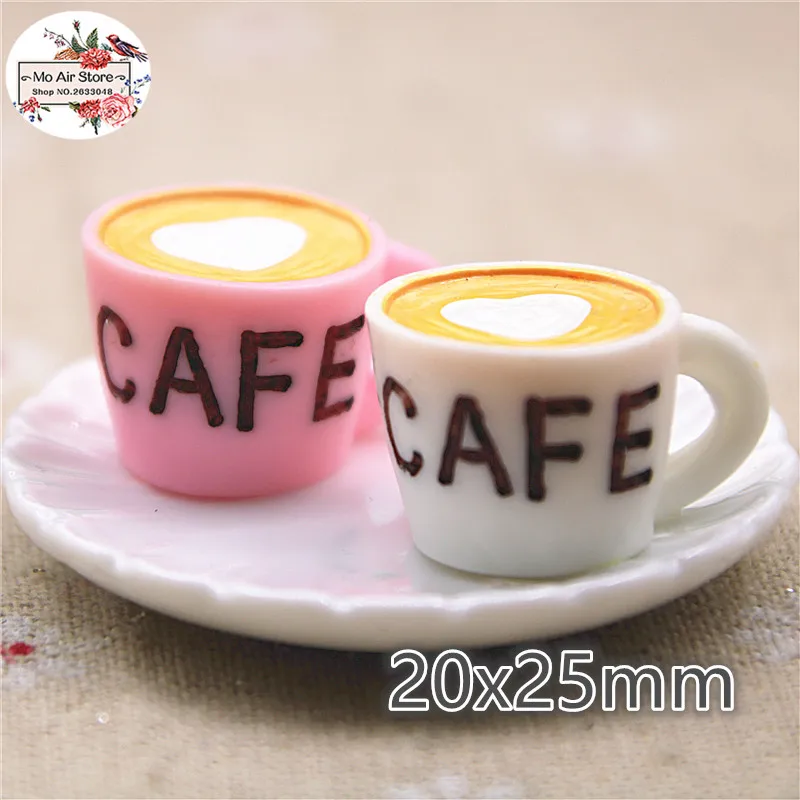 5PCS 3D cappuccino cup Resin Cabochon miniature craft Art Supply Decoration Charm Craft | Дом и сад