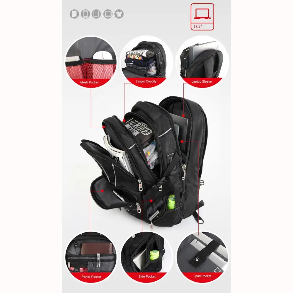 Продажа Швейцарский Многофункциональный рюкзак для ноутбука 17