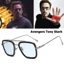 Модные мужские солнцезащитные очки «мстители» Tony Stark, фирменный дизайн, железный человек, 3 Солнцезащитные очки, квадратная металлическая рама, uv400, Oculos De Sol, мужские