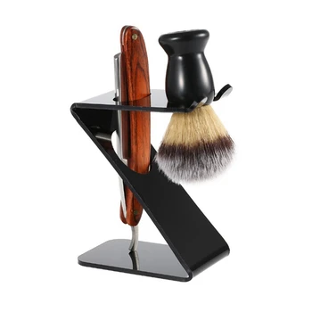 

Men's Shave Razor Stand Holder Set, Vintage Drip Shaving Arcylic Stand For Shaving Brush Razor Holder Barber Tool Rack