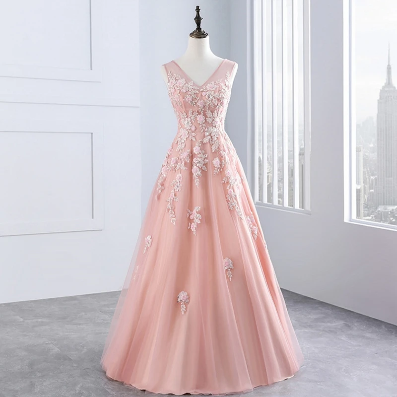 Abiti da sera lunghi rosa Appliques in Tulle per feste una linea abito da  sera formale da ballo per donna in vendita|evening gown dresses|formal  evening gowns dressesevening dress - AliExpress