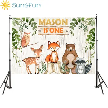 

Sunsfun 7x5ft Vinyl Woodland Baby Shower Backdrops Flower Animal Birthday Party Backdrop Photography Prop Photo Background