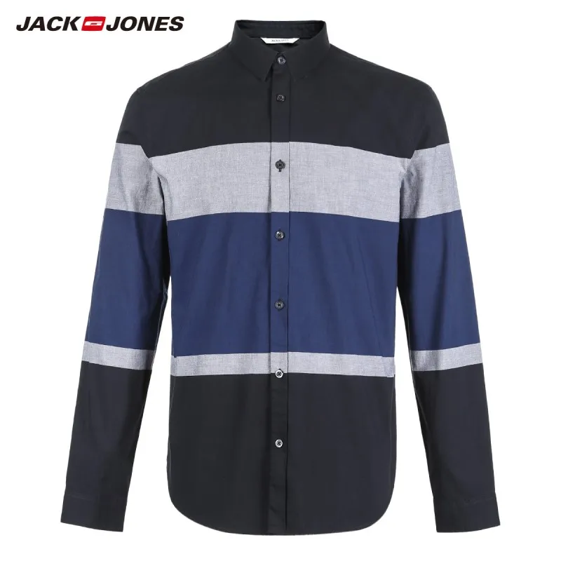 JackJones Men's Cotton Casual Stripe Shirt Menswear|218305542