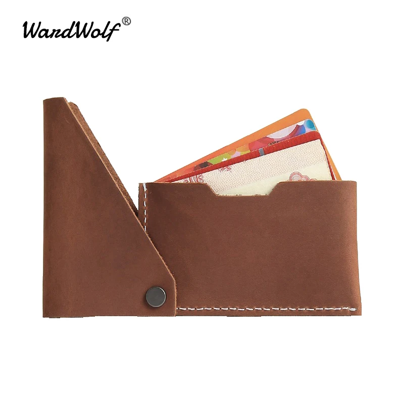 

WardWolf Leather Credit Card Case Holder Men Wallet Creative Multifunction Card Original Rotate Thin Card Wallet Purse for Men