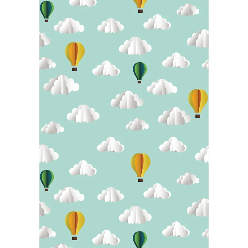 

Vinyl Professional Backdrop Computer Printed Carton Hot Balloon Clouds Children Backgrounds for Photo Studio ZH-42