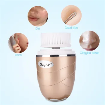 

Electric Facial Cleansing Brush Acne Dead Skin Remover USB Rechargeable Waterproof Face Cleaner Rotating Brush Face Cleaning 35