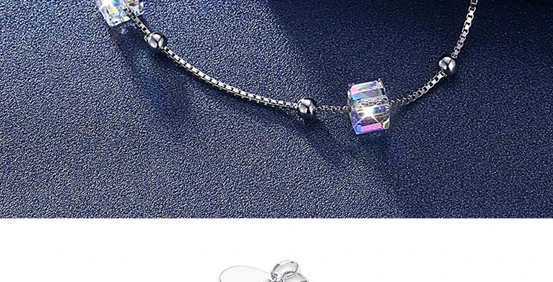 Блестящие браслеты из серебра 925 пробы с квадратным кристаллом Swarovski, женские вечерние браслеты