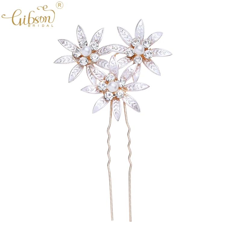 

1pc/lot Wedding Hair Pin Headpiece Pearl Charm Floral Bobby Pin Barrette Girls Hairpin Stick Bridal Hair Accessories
