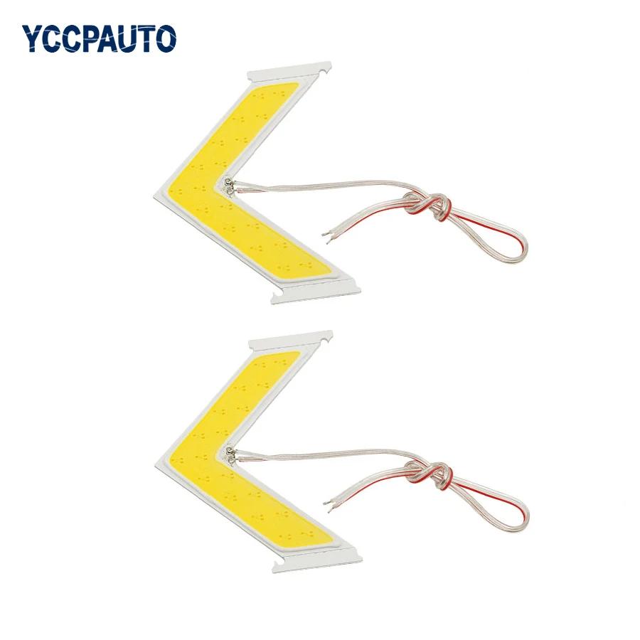 

YCCPAUTO LED Car Turn Signal Light COB Arrow Panel Light Source Rear View Mirror Indicator Lamps White/Ice Blue/Red/Yellow 2PCS