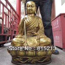 Bi00389 26 Тибет Буддизм бронза медь gild Бодхисаттва Кшитигарбха дзидзо статуя будды