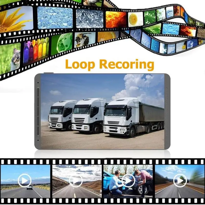 VODOOL 12 В/24 В 400 мАч 7 дюймов Автомобильный Грузовик Автобус DVR камера USB2.0 Full HD 1080p двойной объектив Высокое Качество видеорегистратор Автомобильная электроника