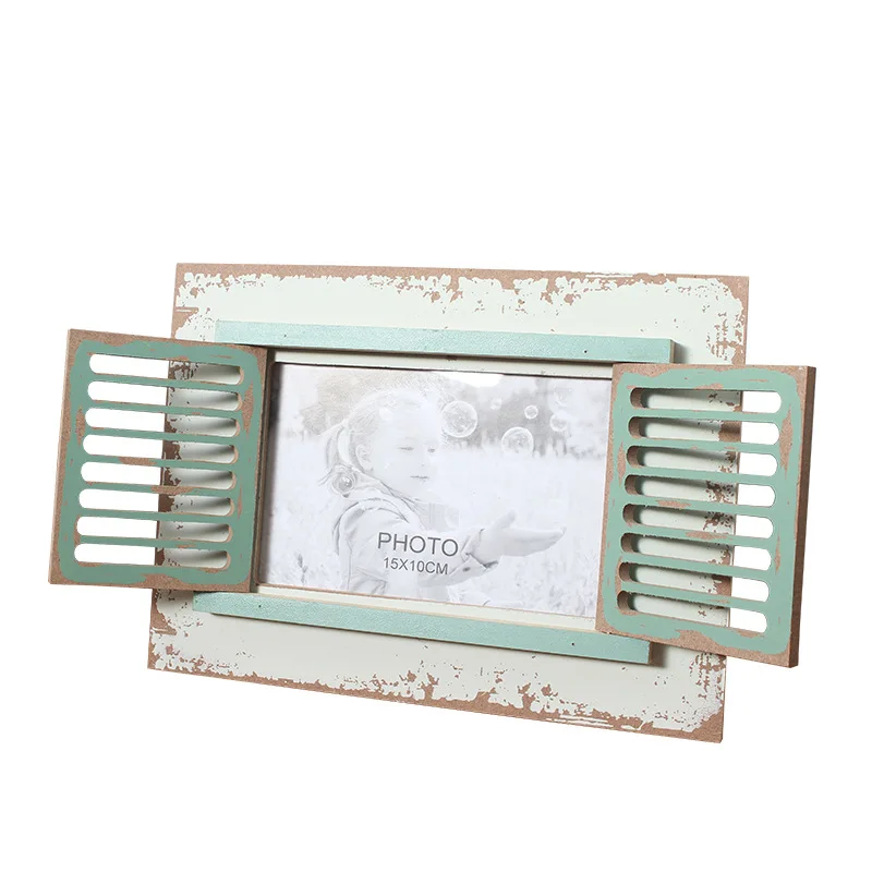 

6 Inch Window Creative Picture Frame American Country Vintage Photo Frame Creative Wooden Crafts Gifts Home Desktop Decoration