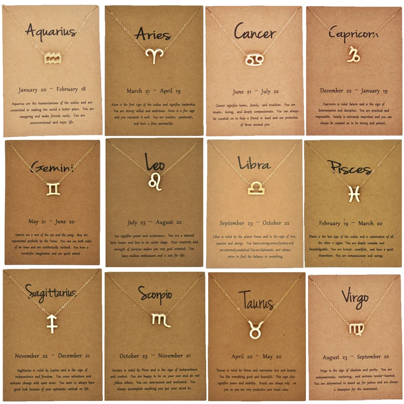 

Ankovina Zodiac Sign Necklace Jewelry Birthday Gift for Women Constellation Minimalist Pendant Necklaces in Gold