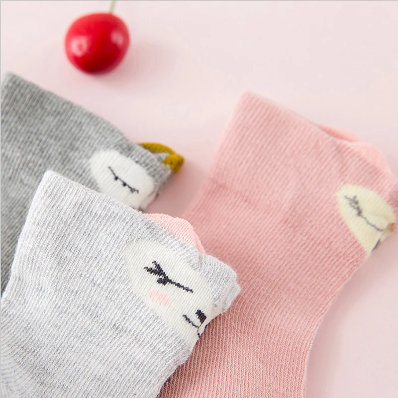 3 пары детских носков носки для новорожденных с рисунками животных хлопковые нескользящие короткие носки для малышей Детские летние носки для мальчиков и девочек