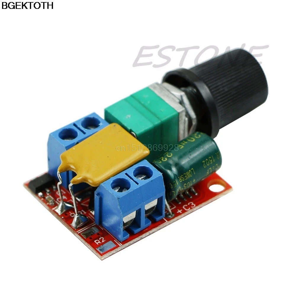 

1PC Mini DC Motor PWM Speed Controller 3V-35V Speed Control Switch LED Dimmer 5A