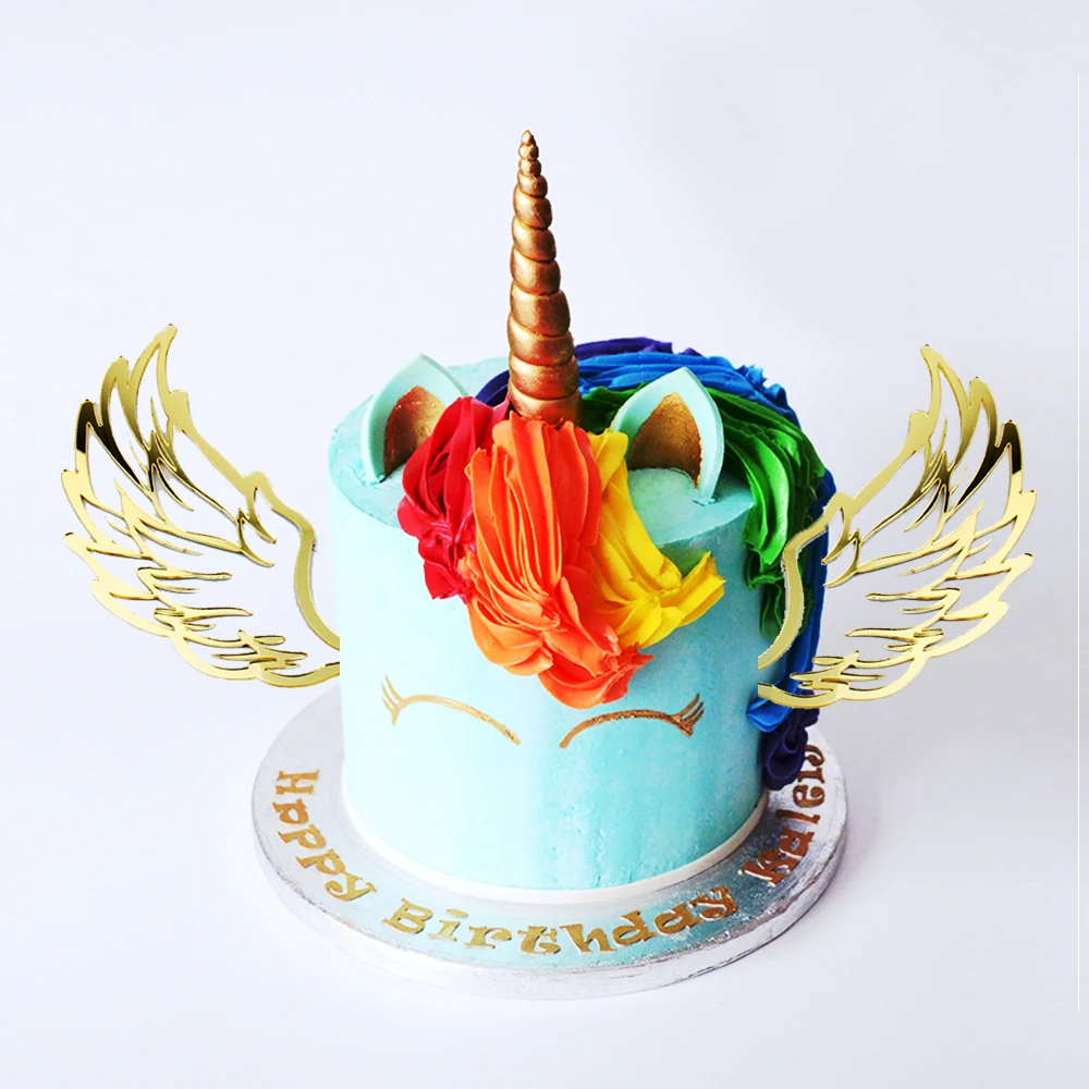 Единорог крылья торт Топпер Декор unicorniвечерние o вечеринка Хэллоуин День
