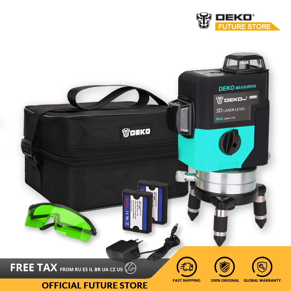 

DEKO LL12-HVG 12 Lines 360 Degrees Rotary Laser Level Self-Leveling Horizontal&Vertical Cross Laser Beam Line Green 505nm