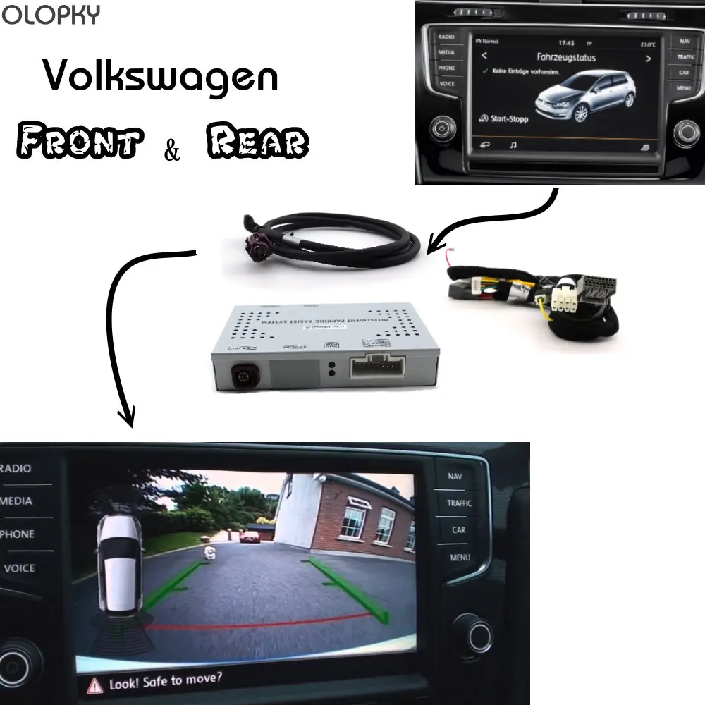 OLOPKY For Volkswagen VW Park Assist Front Bakcup Rear camera interface