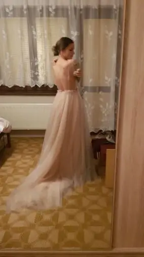 Vestidos Новое поступление Спагетти ремни линия разрез Цветы вечерние платья Тюль V образным вырезом Длина до пола вечернее платье HFY11801